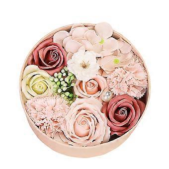Soap Flower Gift Box Small Round Box for Decoration 1Pcs Pink Design