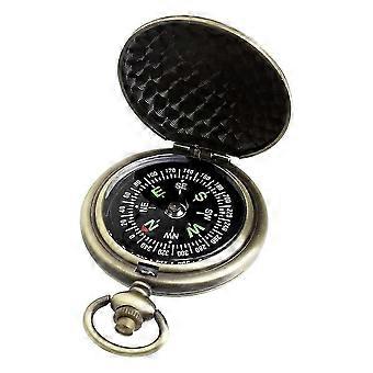 Bússola de bolso J35A em liga de zinco com tampa articulada, apontando para o norte, ideal para atividades ao ar livre, estilo vintage.