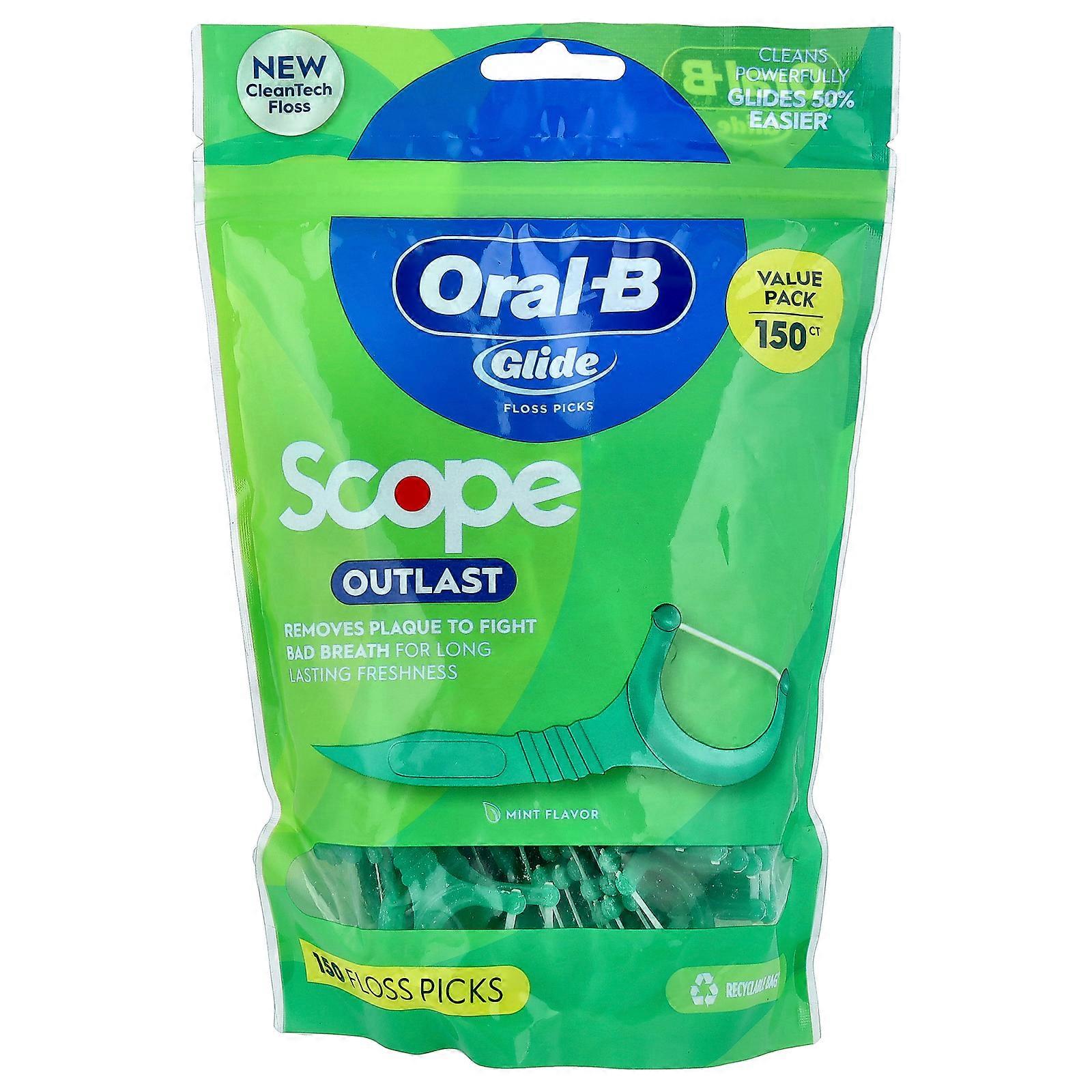 Oral-B, Glide, Scope Outlast Floss Picks, Mint