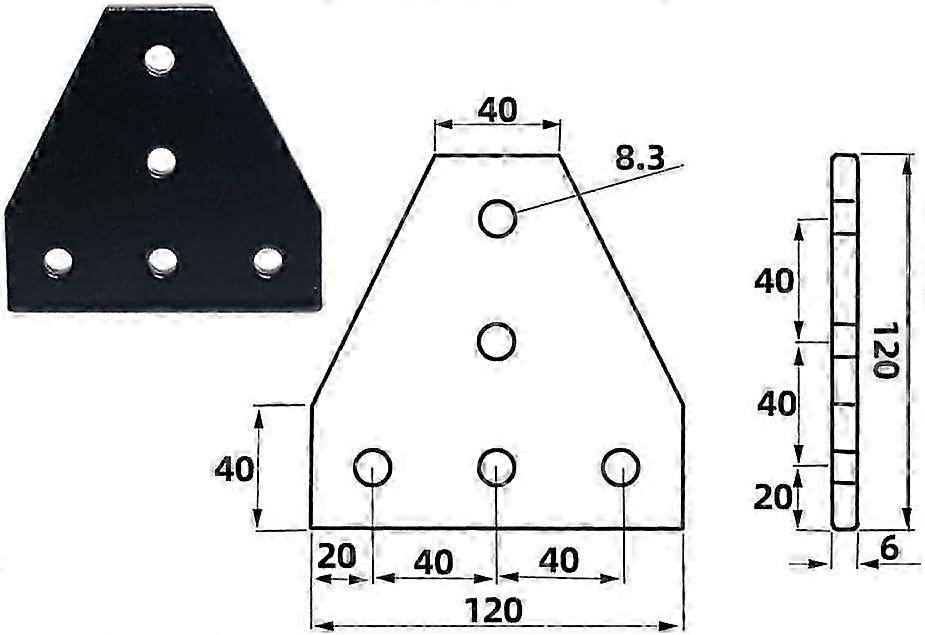 Sturdy 5-Hole Aluminum Corner Bracket