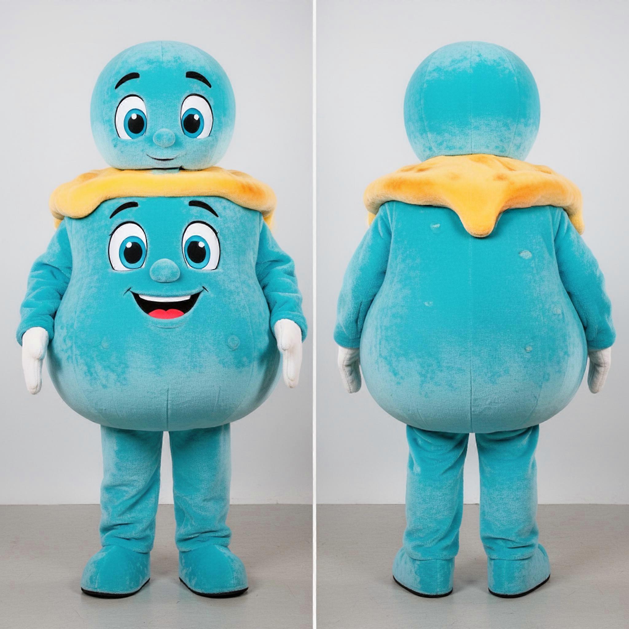 MASTICOT Cyan Round Shepards Pie Mascot