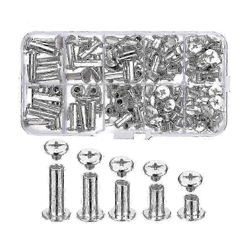 80 Sets Chicago Screws in 5 Sizes compatible with Leather Working & Bookbinding