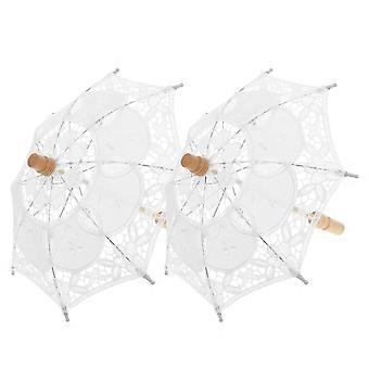 White Lace Umbrella Wedding Photography Prop for Decoration 10Pcs