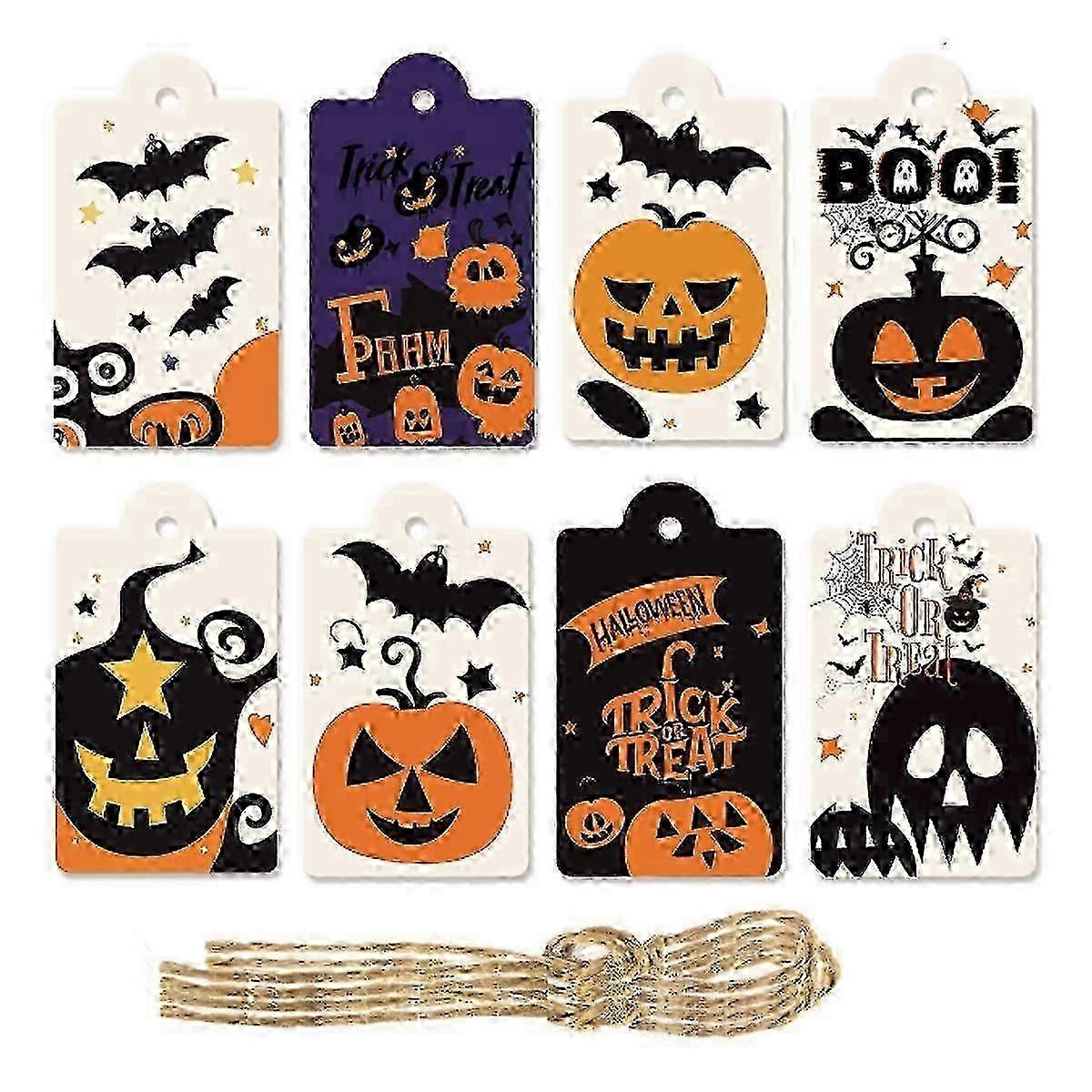 Halloween Hanging Tags 80-Pack with String-10