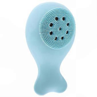 Silicone Bath Brush and Body Scrubber, Flexible Bristles for Gentle Massage and Deep Cleaning, Shower and Back Washing, Blue