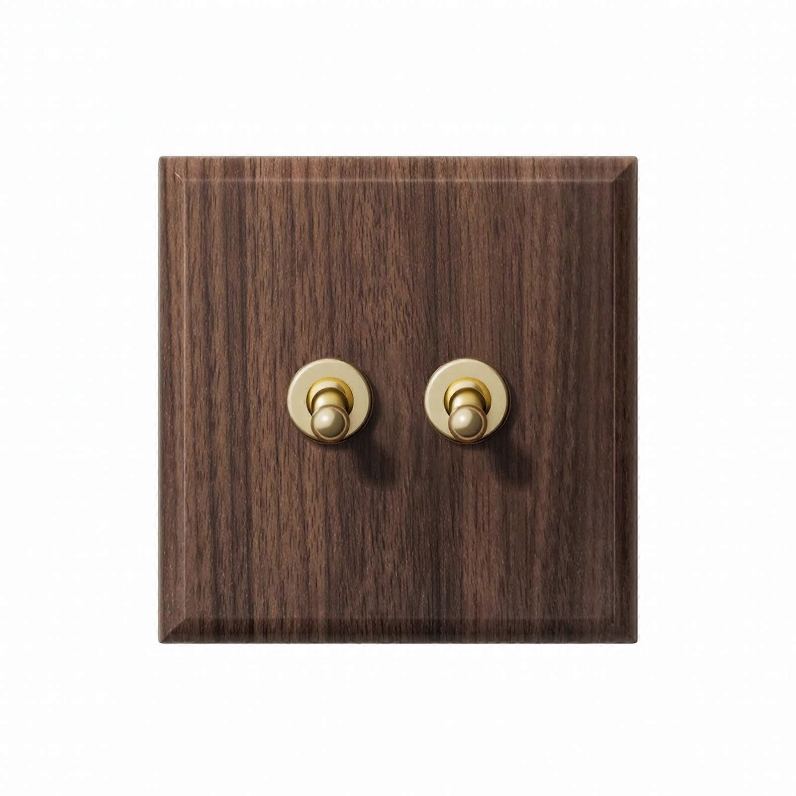 Wall-Mounted Toggle Light Control 10A Rated Toggle Light Control with Wood