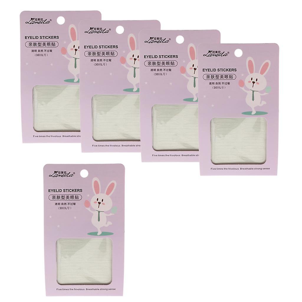 5 Packs Double Sided Eyelid Tape Paste Invisible Adhesive Stickers Strips L