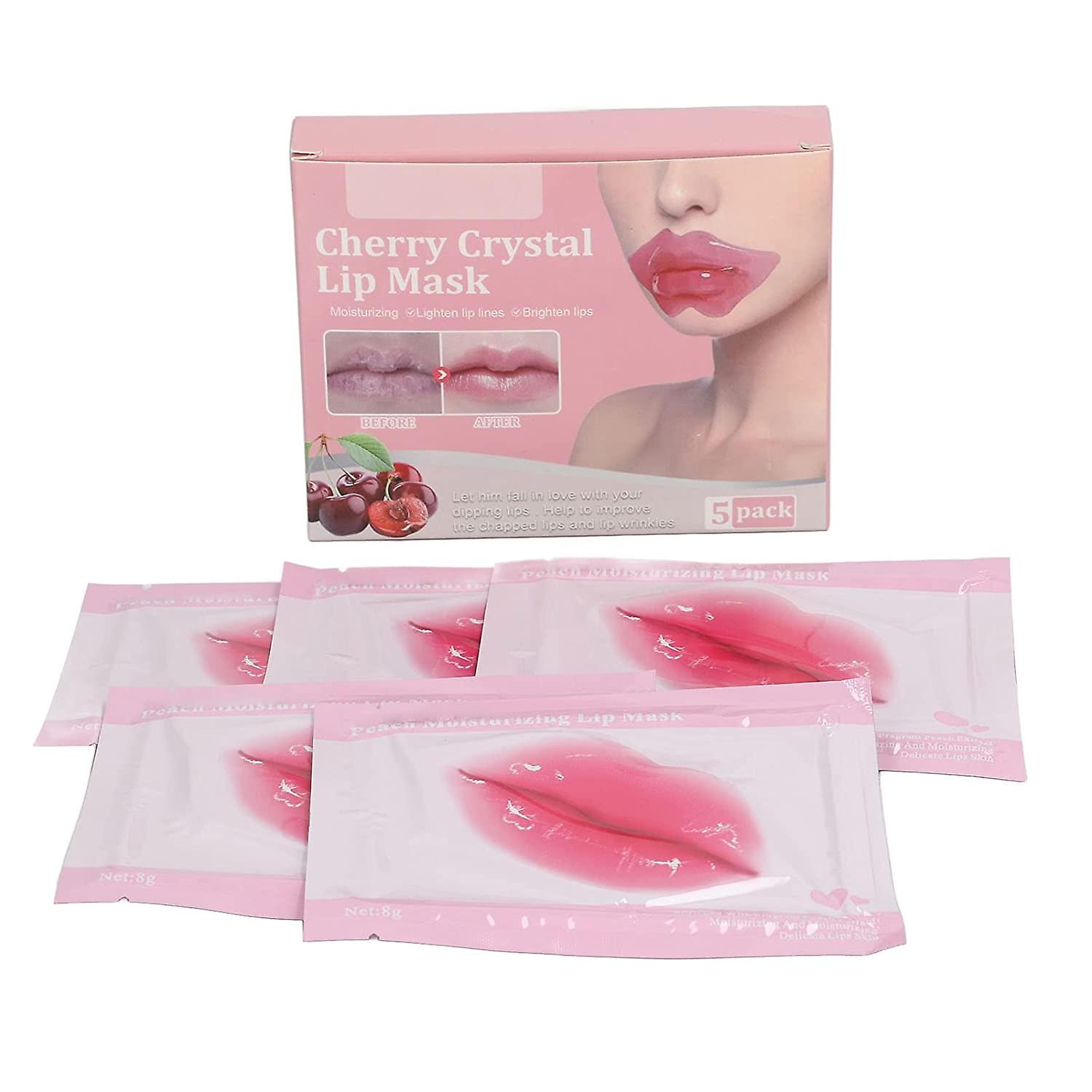5 Pcs Lip Mask,Moisturizing Collagen Crystal Lip Mask,Lip Patches Nourishing Moisturizing Reduce Chapped Smooth Lines Exfoliating Lip Care Pads