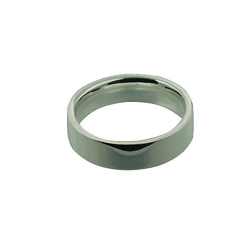 Silver 6mm plain flat Court Wedding Ring Size Z