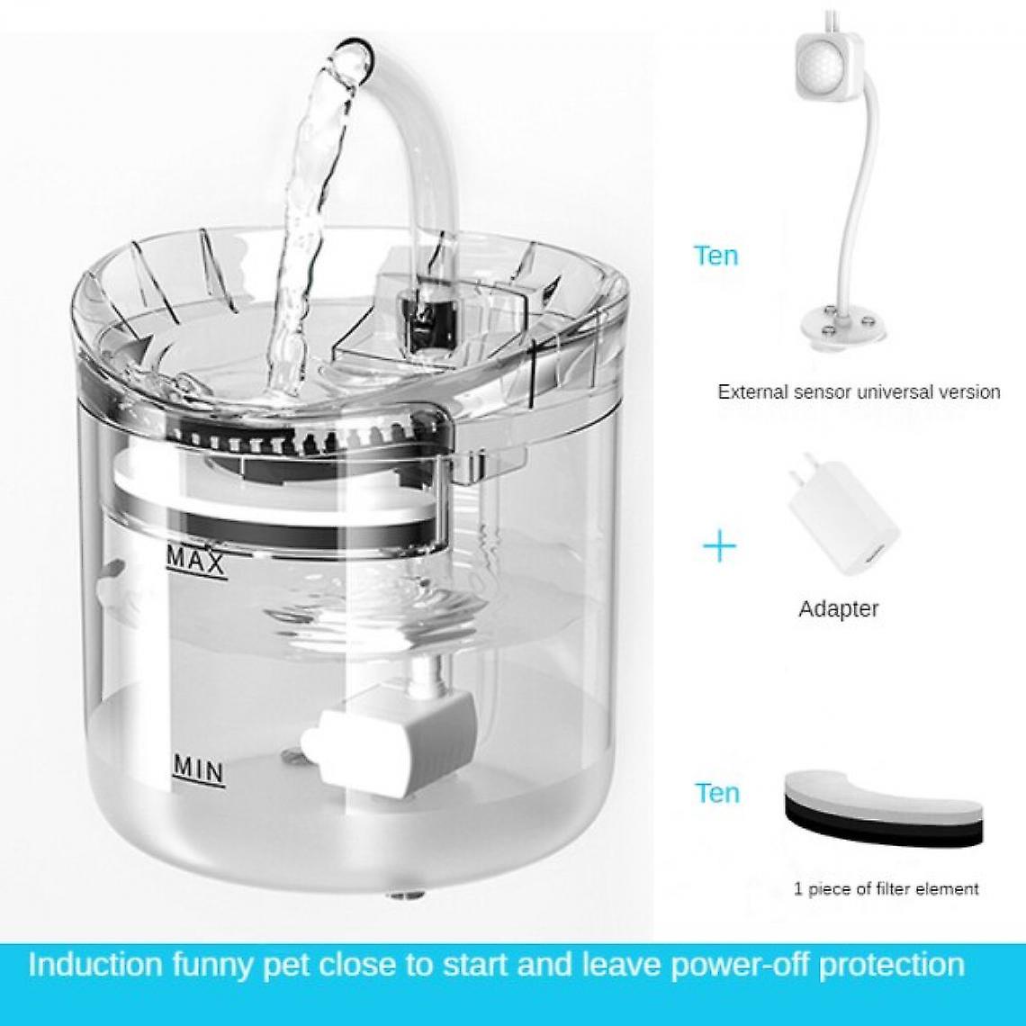 Cat Water Automatic Sensor Water Fountain Filter Drinker Cat Breeder Pet Water Dispenser Automatic Water Fountain Cat | Cat Feeding And Watering Suppl