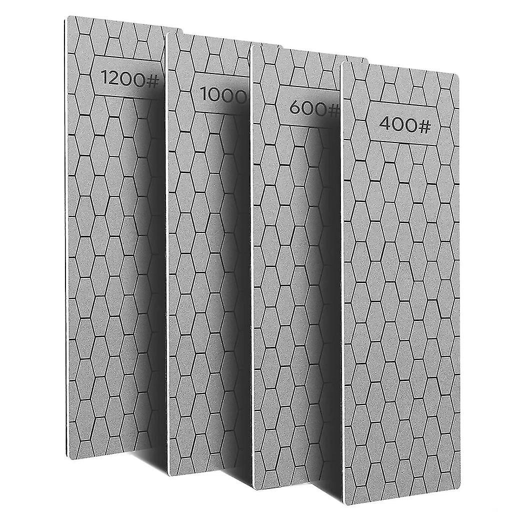 4 Pcs Diamond Sharpening Plate Set, Diamond Sharpening Stone With Honeycomb Surface, 400/600/1000/1