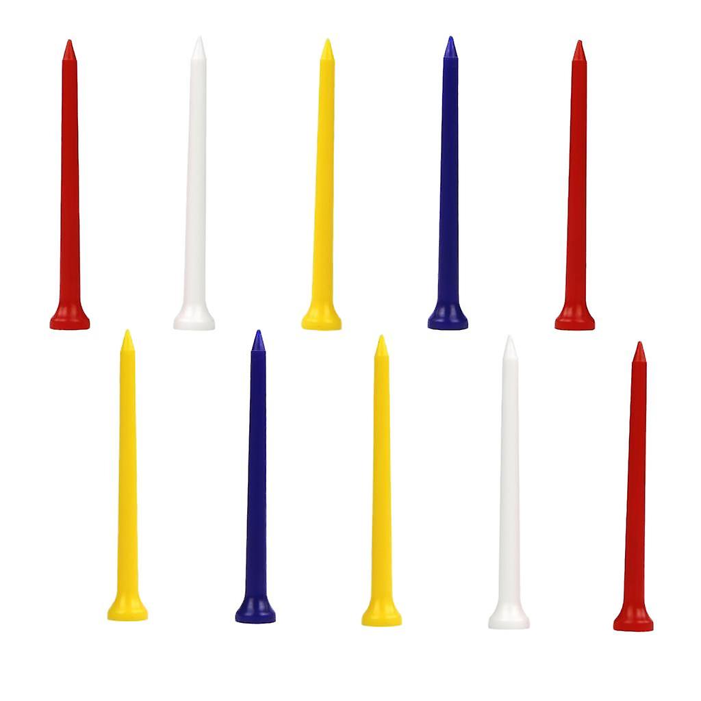 10pcs Unbreakable Golf Tees Professional Plastic Nails Mixed Color 83mm