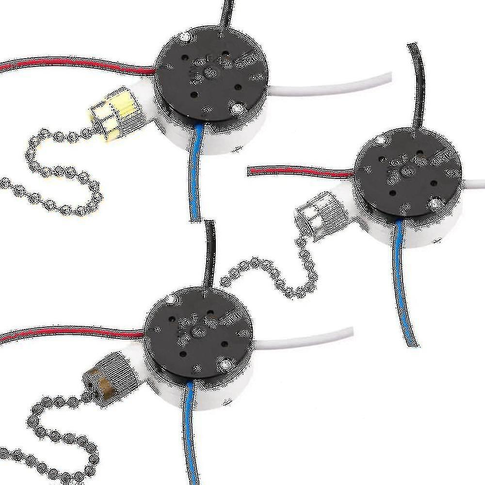 3 Pcs Ze-208s E89885 3 Speed 4 Wire Pull Chain Switch Ceiling Fan Light Switch Replacement Part,a