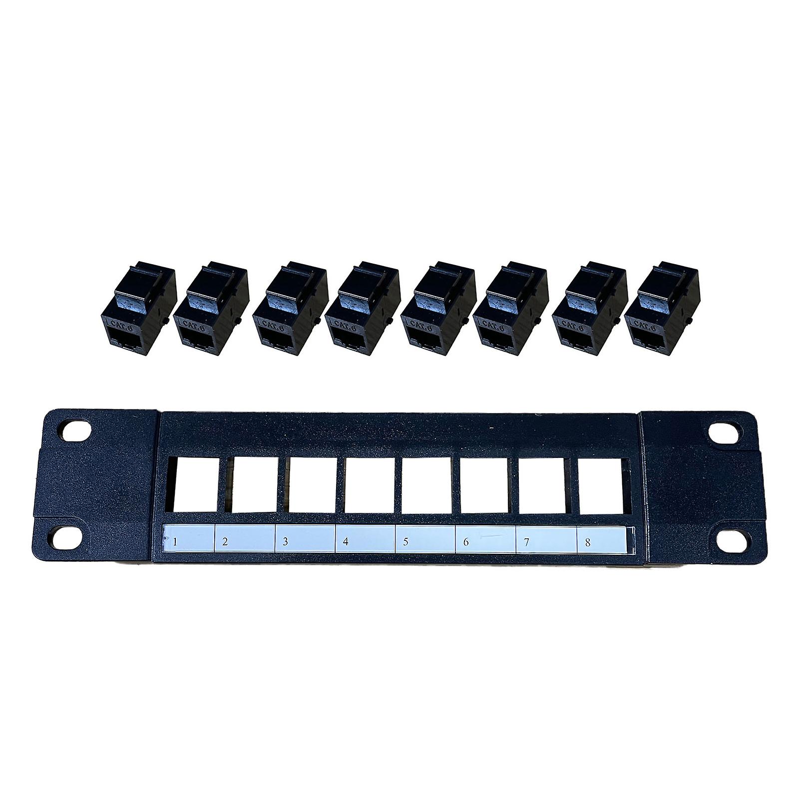 Ungeschirmtes Cat6-Patchpanel-Rackmount mit 8 Anschlüssen und 8 x Gigabit-RJ-45-Ethernet-Anschlüssen