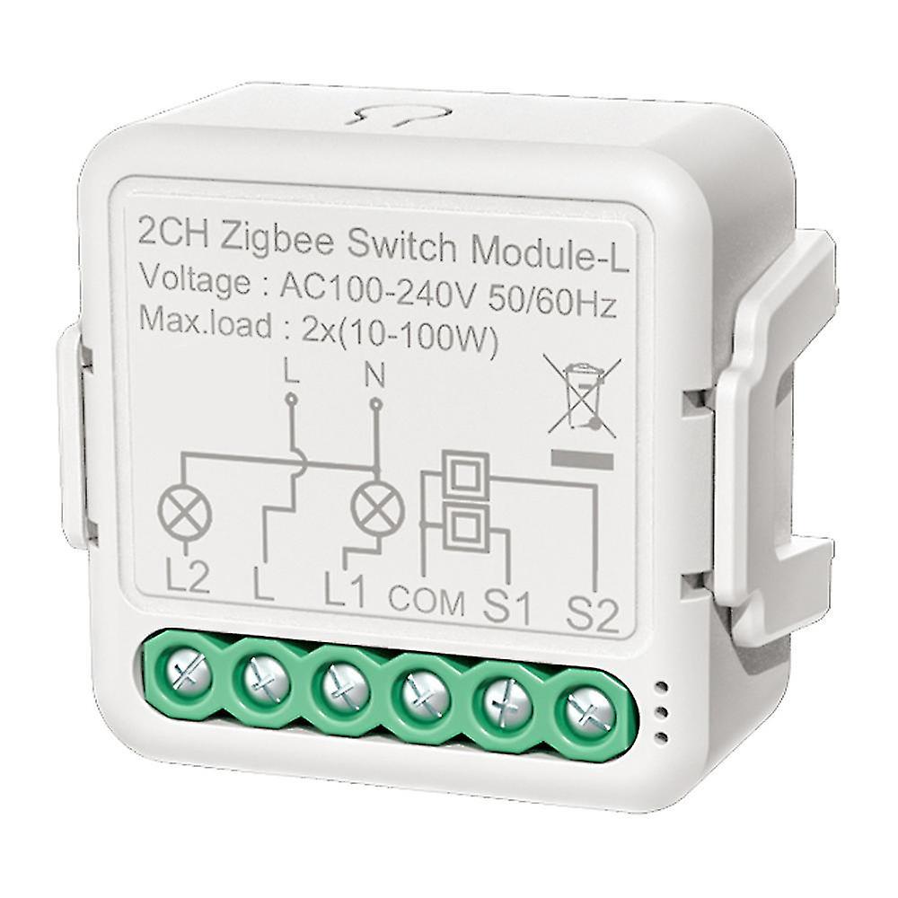 Tuya Zigbee Light Switch Module No Neutral Wire, 2 Way Control Diy Smart Breaker Works With Google