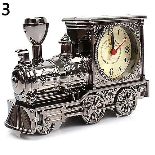 ZHOUBA Cartoon Locomotive Train Alarm Clock Retro Engine Design Table Desk Decor