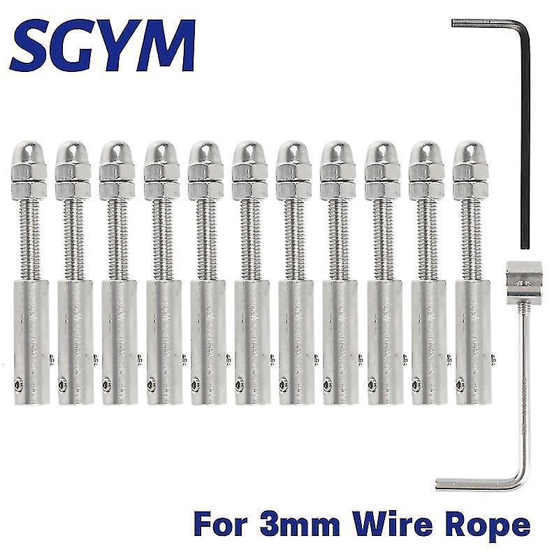 10pcs Cable Railing 1/8quot; Wire Rope 3mm Threaded Stud Tension End Fitting Toggle Terminal For Sta