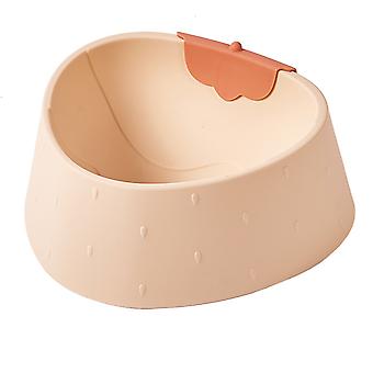 Pet Bowl Prevent Slip Collision Resistant Cute Strawberry Shape Cat Food Water Dish for Dog Puppy Pink