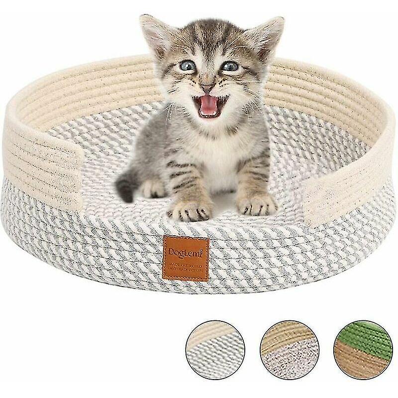 Round cat bed, summer cotton hand knitting comfortable cat nest for cat