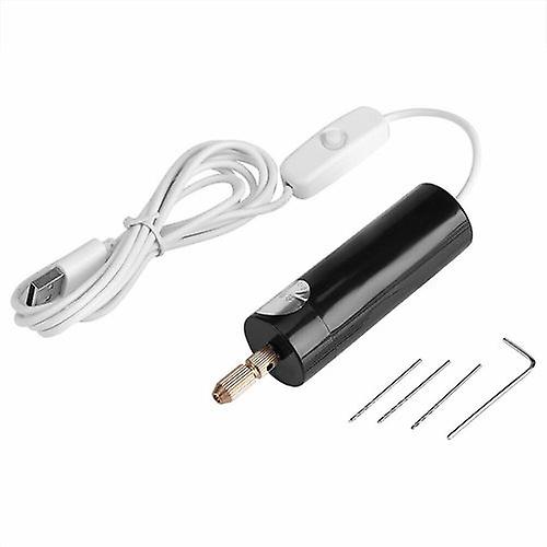Micro Mini Hand Drill w/3 Bits Small Electric Drill Tool Set Portable USB Power