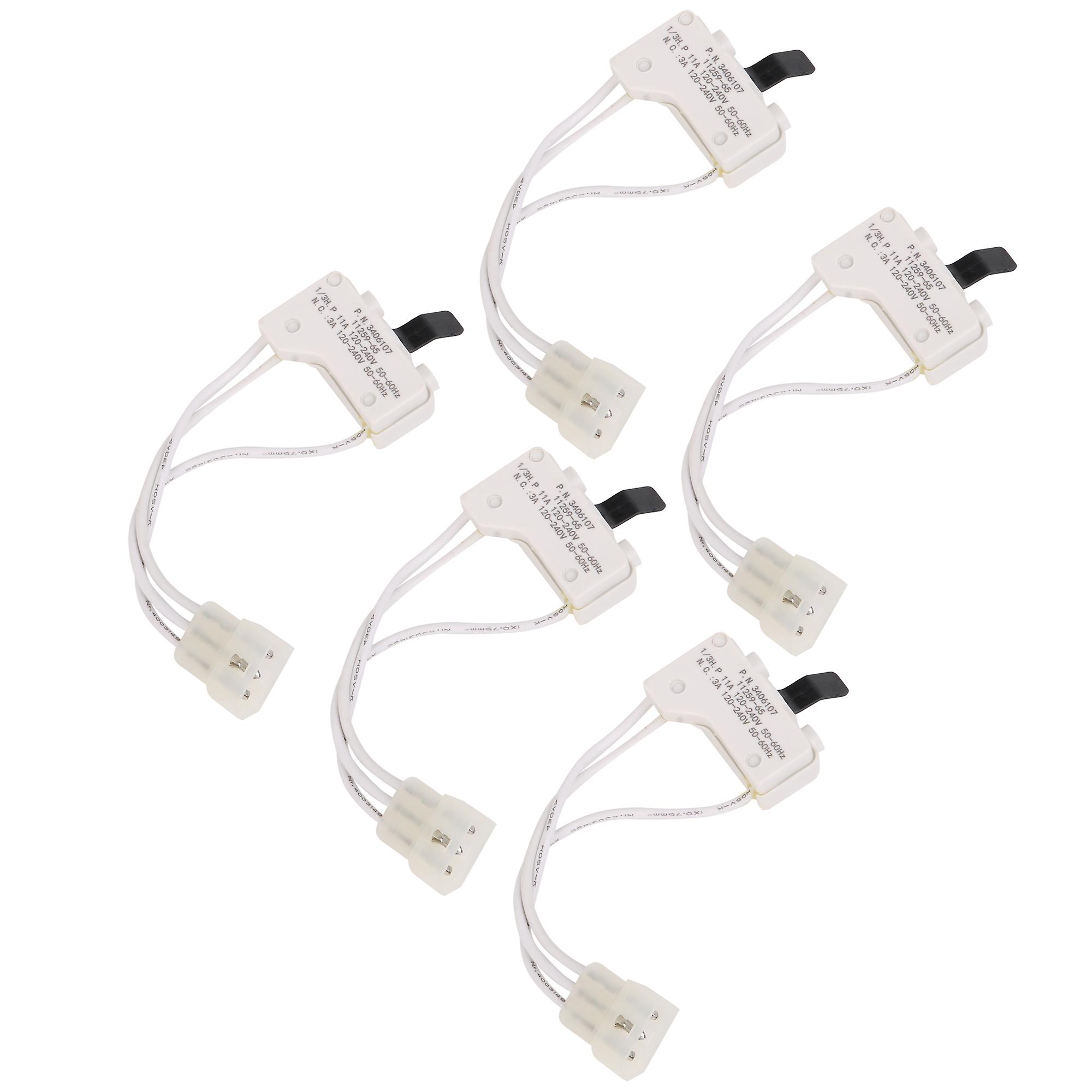 5 PCS Plastic White 3405101 Dryer Door Switch Replacement for Kenmore