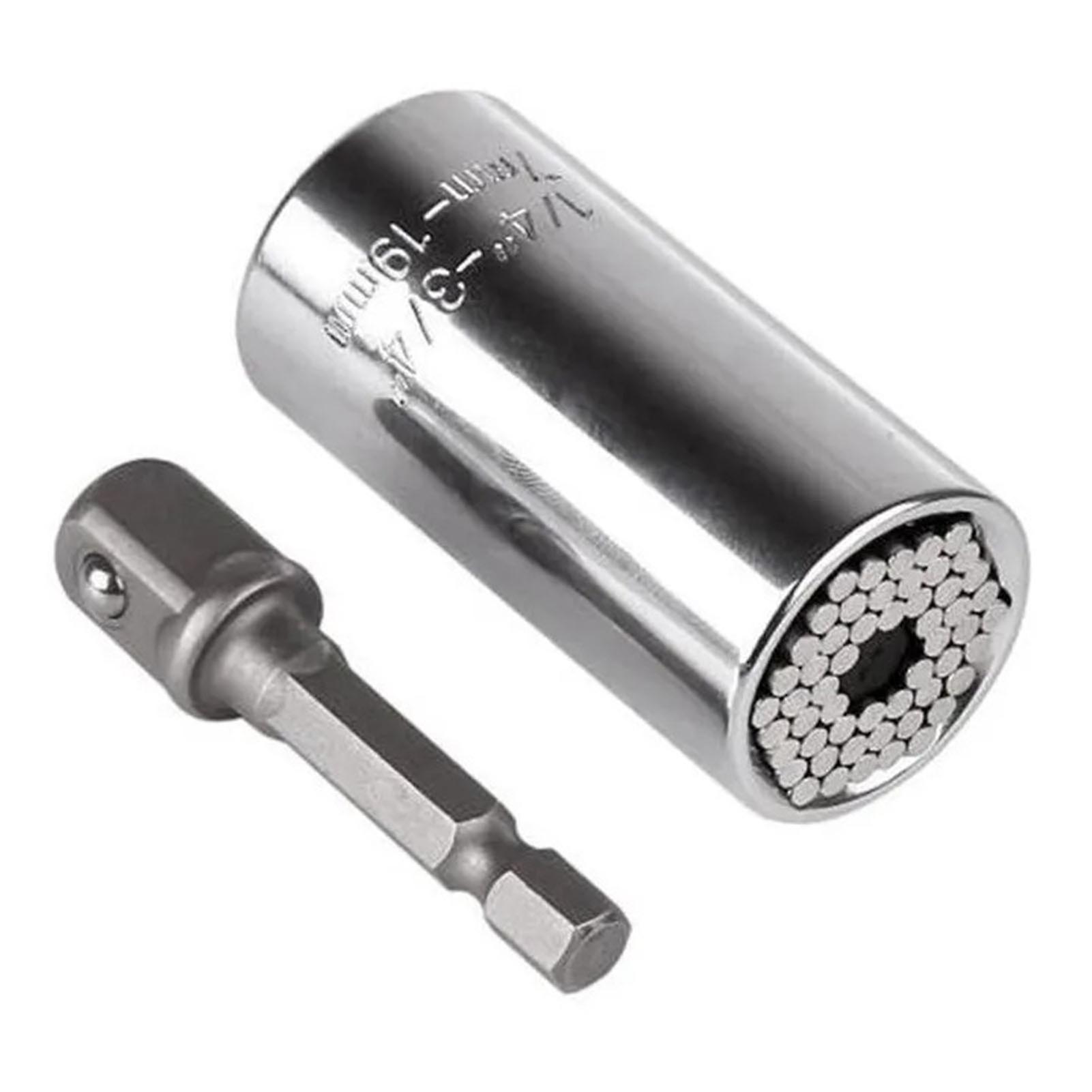 Multifunctional chrome-plated socket torque wrench universal, covering 7 - 19mm specifications