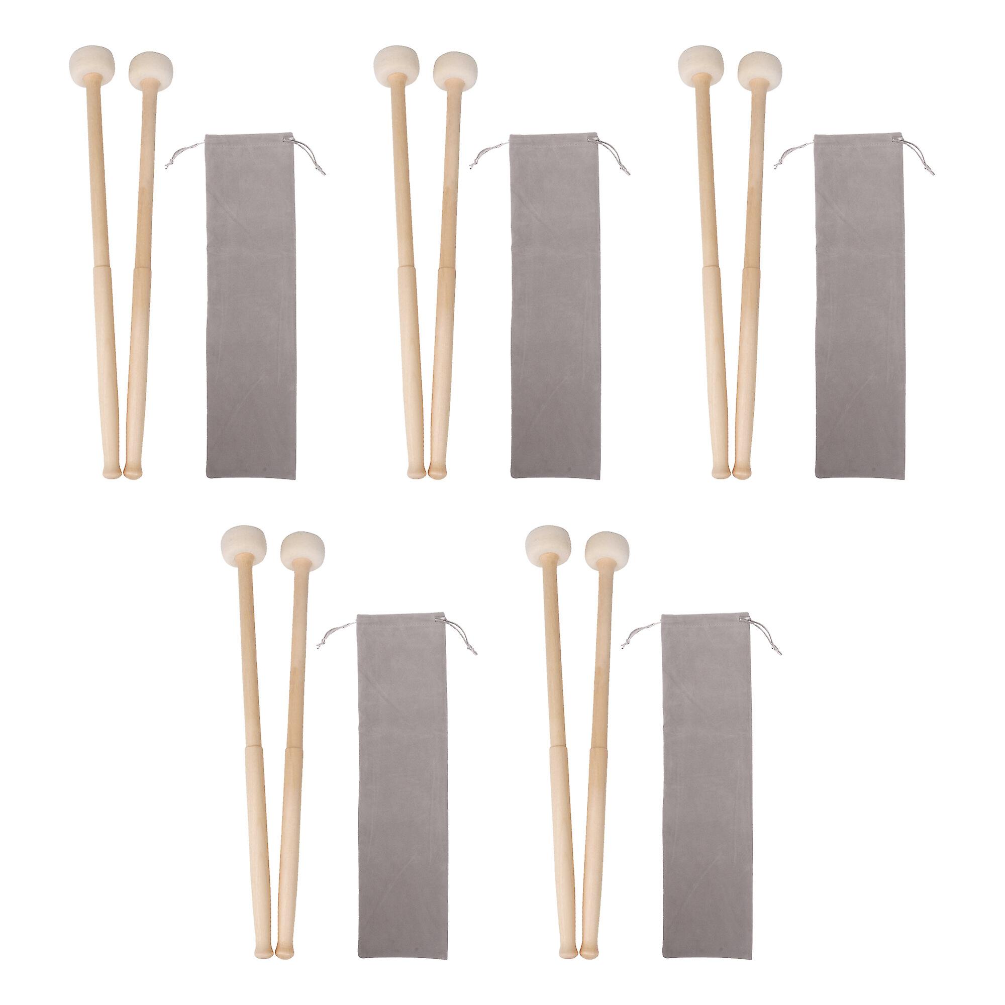 10 Pcs Timpani Sticks Mallets Kit for Bass Drum Felt Head Percussion