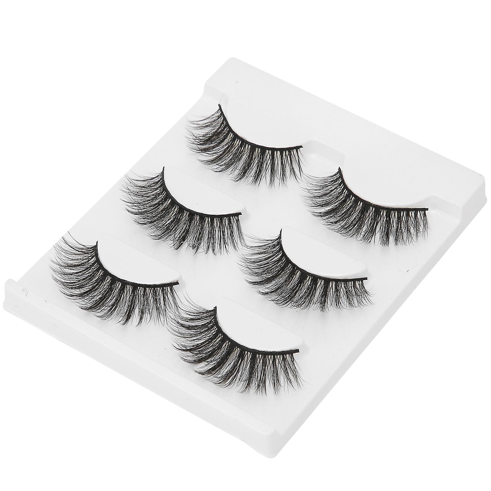 3 Pairs Long Thick Curly False Eyelashes for Professional Makeup