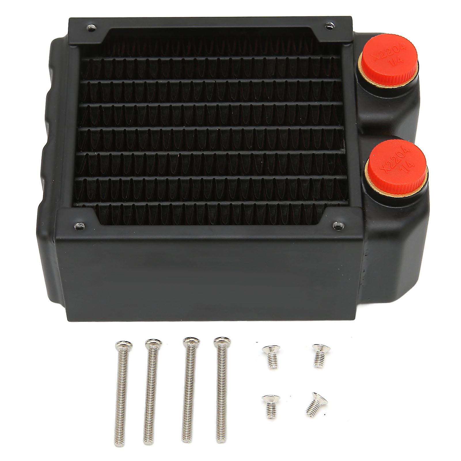 Water Cooling Radiator Brass G1/4 Thread 8 Pipes Double Layer, High Efficiency Water Cooler for Engraving Machine Printer System