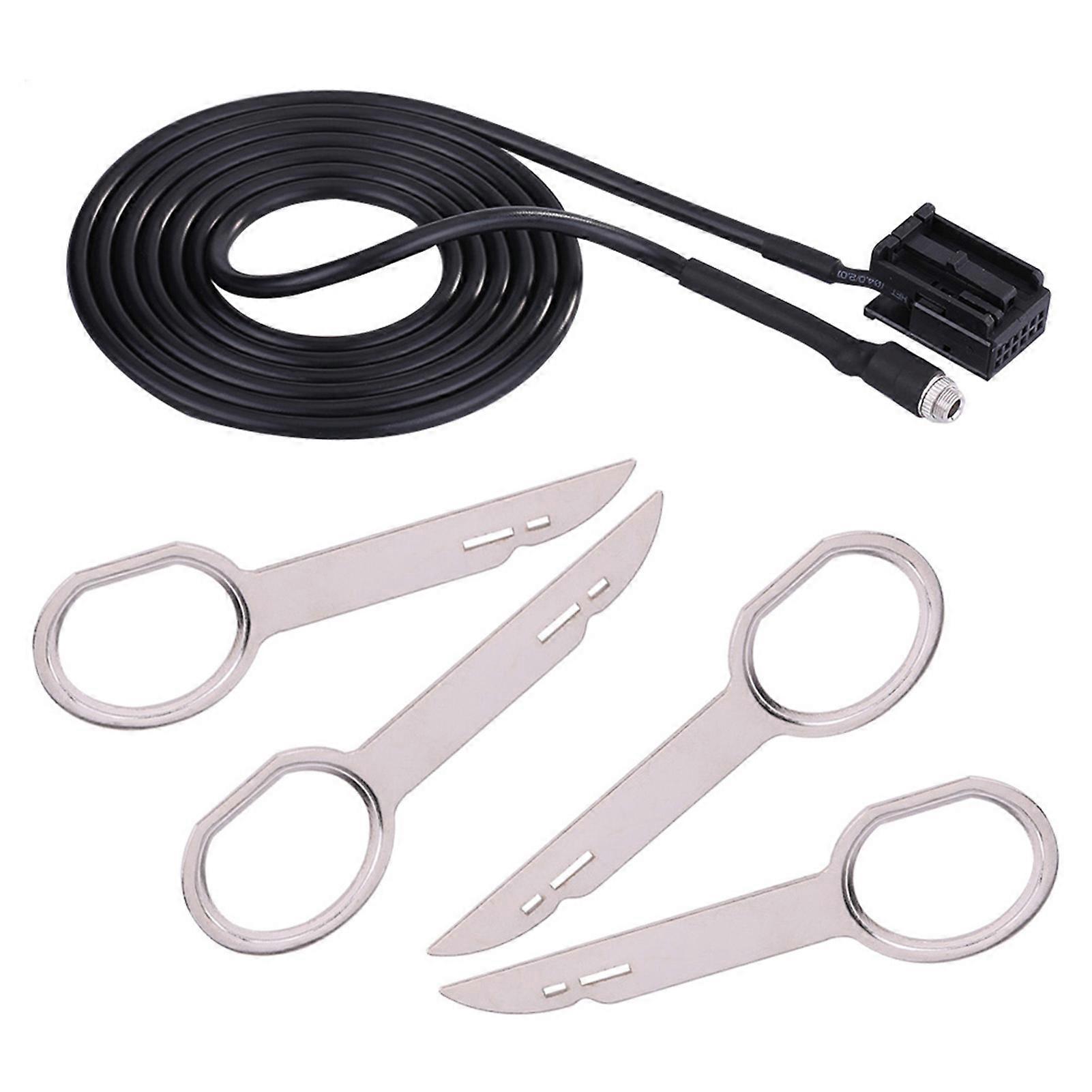 Car 6000 CD o Female AUX Input Adapter Cable for Ford Focus Mondeo with Removal Tool Keys
