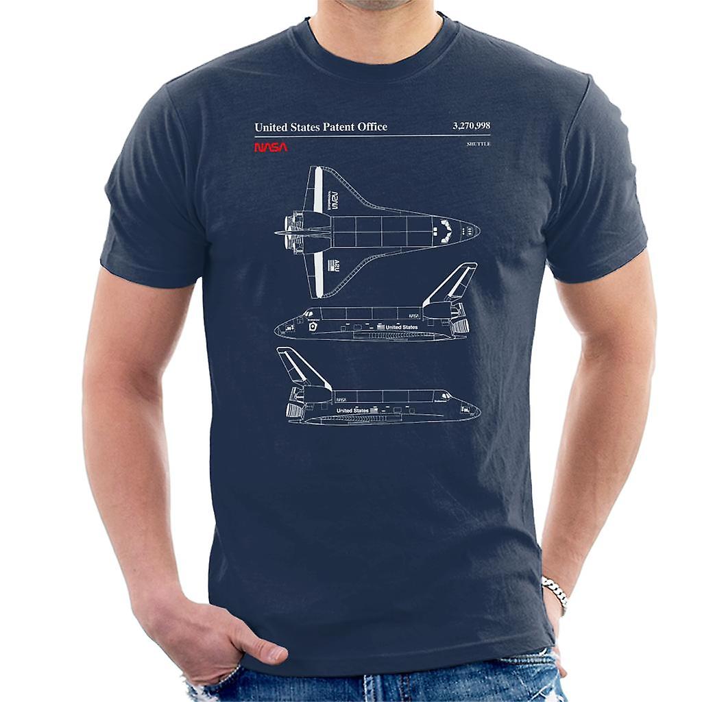 NASA Endeavour Shuttle Top And Side View Blueprint Men's T-Shirt