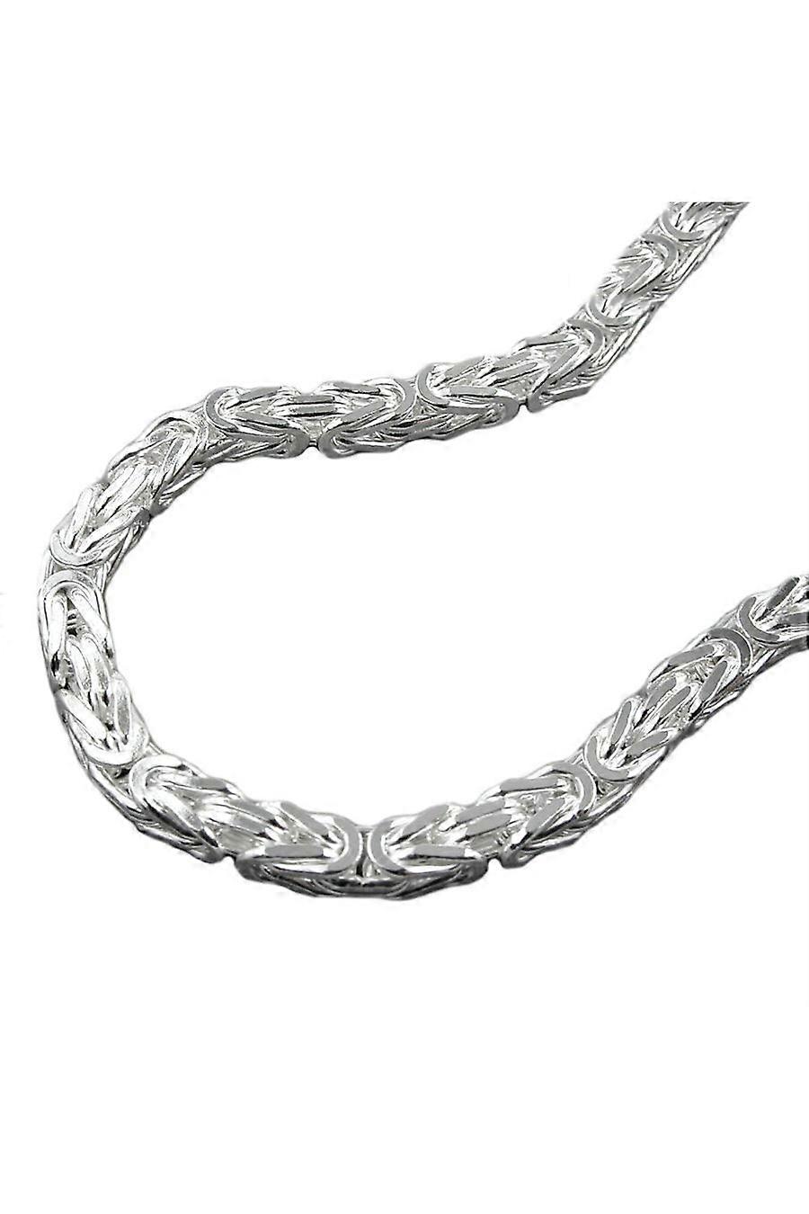 Necklace 4mm Square Byzantine Chain Shiny Silver 925 45cm - Gl137001-45