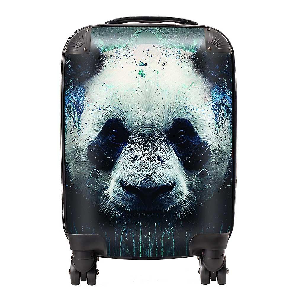 Panda Face Splashart Dark Background Suitcase