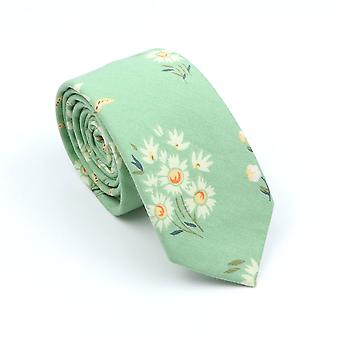 Tie for Men New Floral Thin Cotton Tie for Casual Suits Dress Ties Classic Flower Print Ties Wedding Accessories Gift