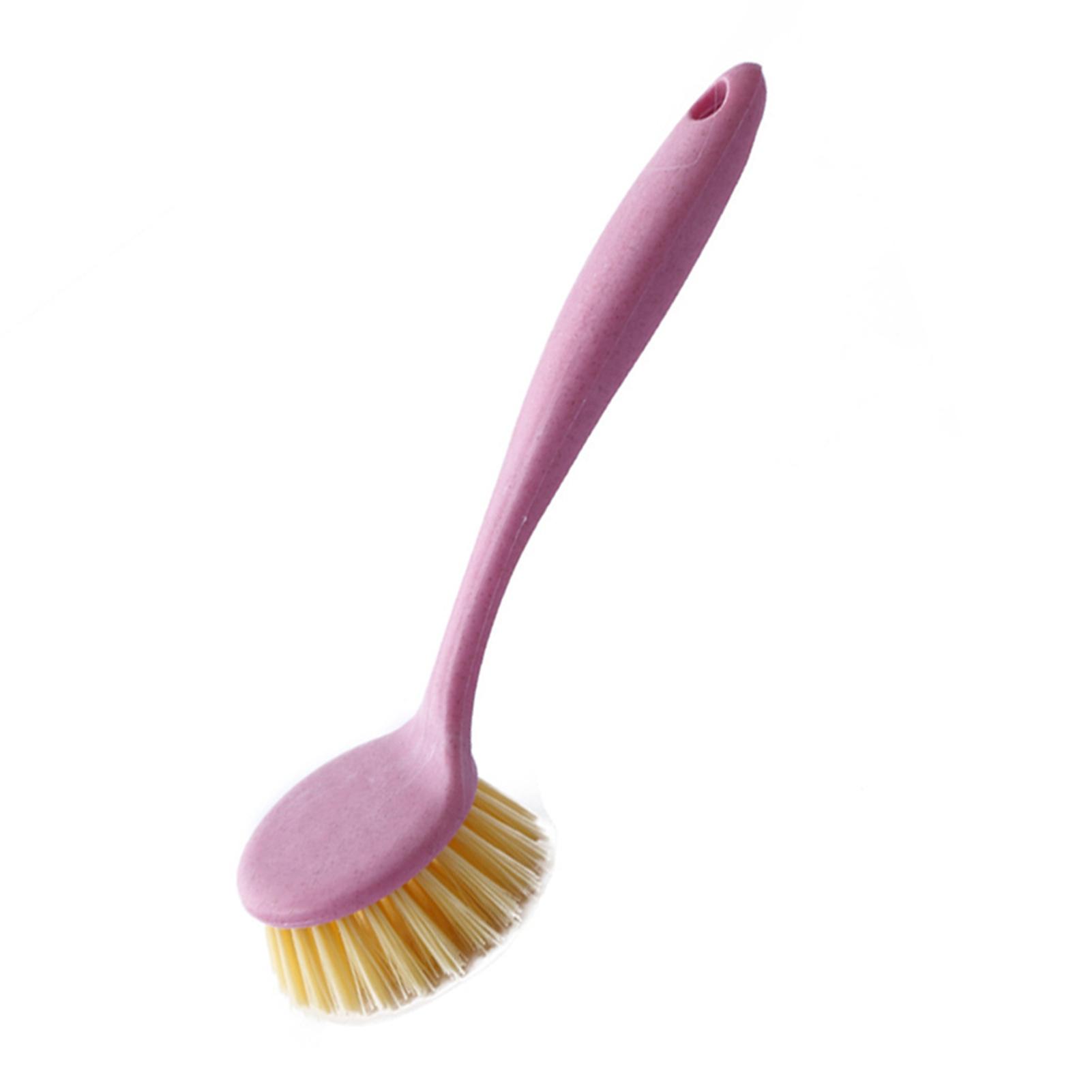Dish Scrub Brush Long Handle Plastic Multifunctional Hangable Pot Scrub Brush for Kitchen