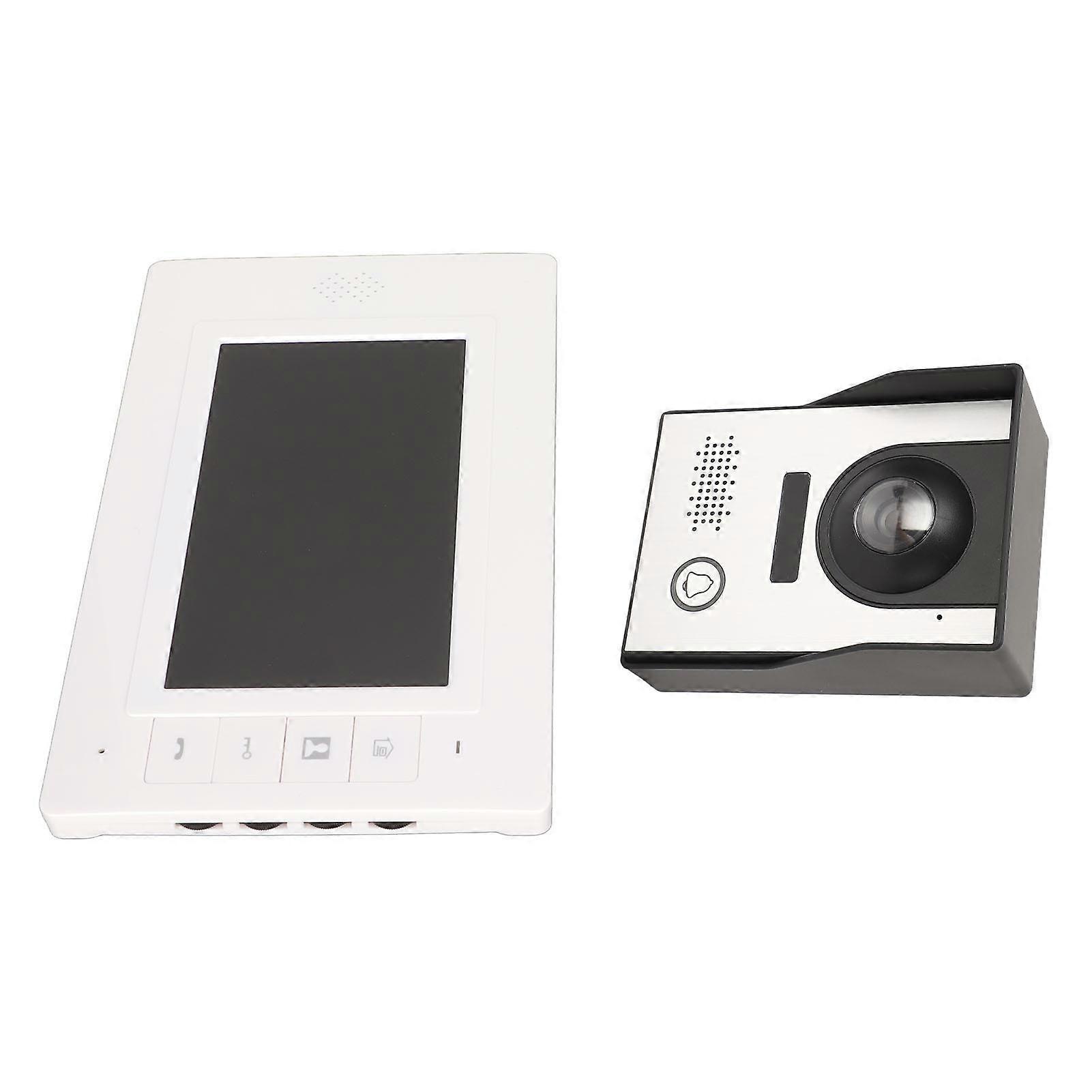 7 Inch Home Intercom Doorbell Hands Free Night Vision Wired Video Doorbell Intercom System for Home 100‑240V EU Plug 