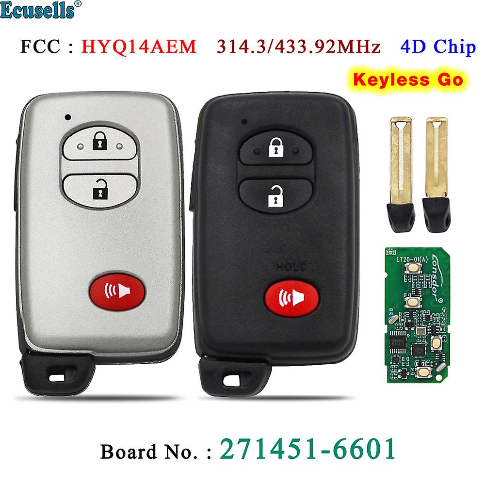 Ecusells Proximity Smart Remote Key Fob Ask 314.3mhz 433.92mhz For Toyota Rav4 Land Cruiser Board 271451-6601 Gne Fcc# Hyq14aem