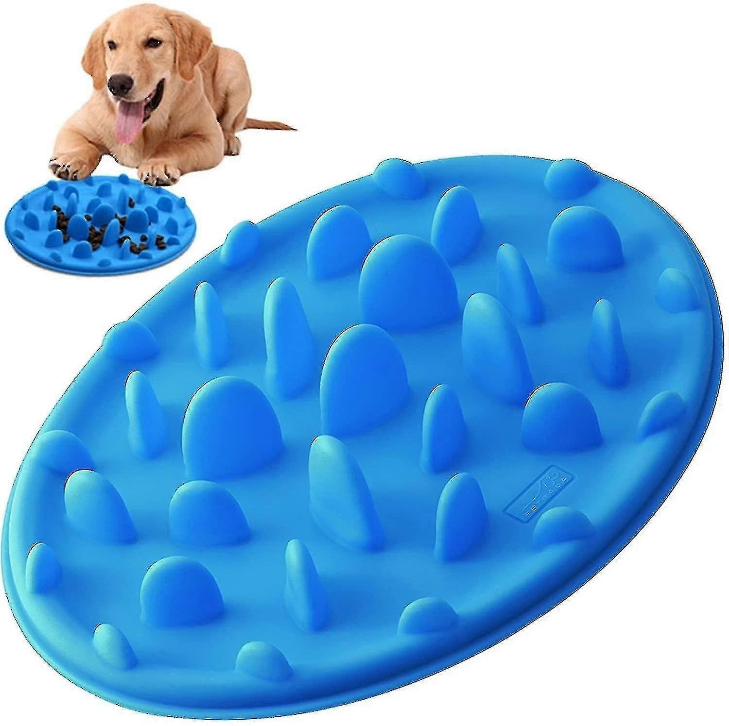 Dog Bowl Slow Feeder, Interactive Puzzle Fun Silicone Non-slip Feeding Tray, Prevents Swelling While