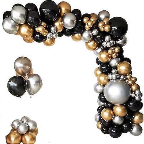 110 stk guld sorte balloner fest sølvballon