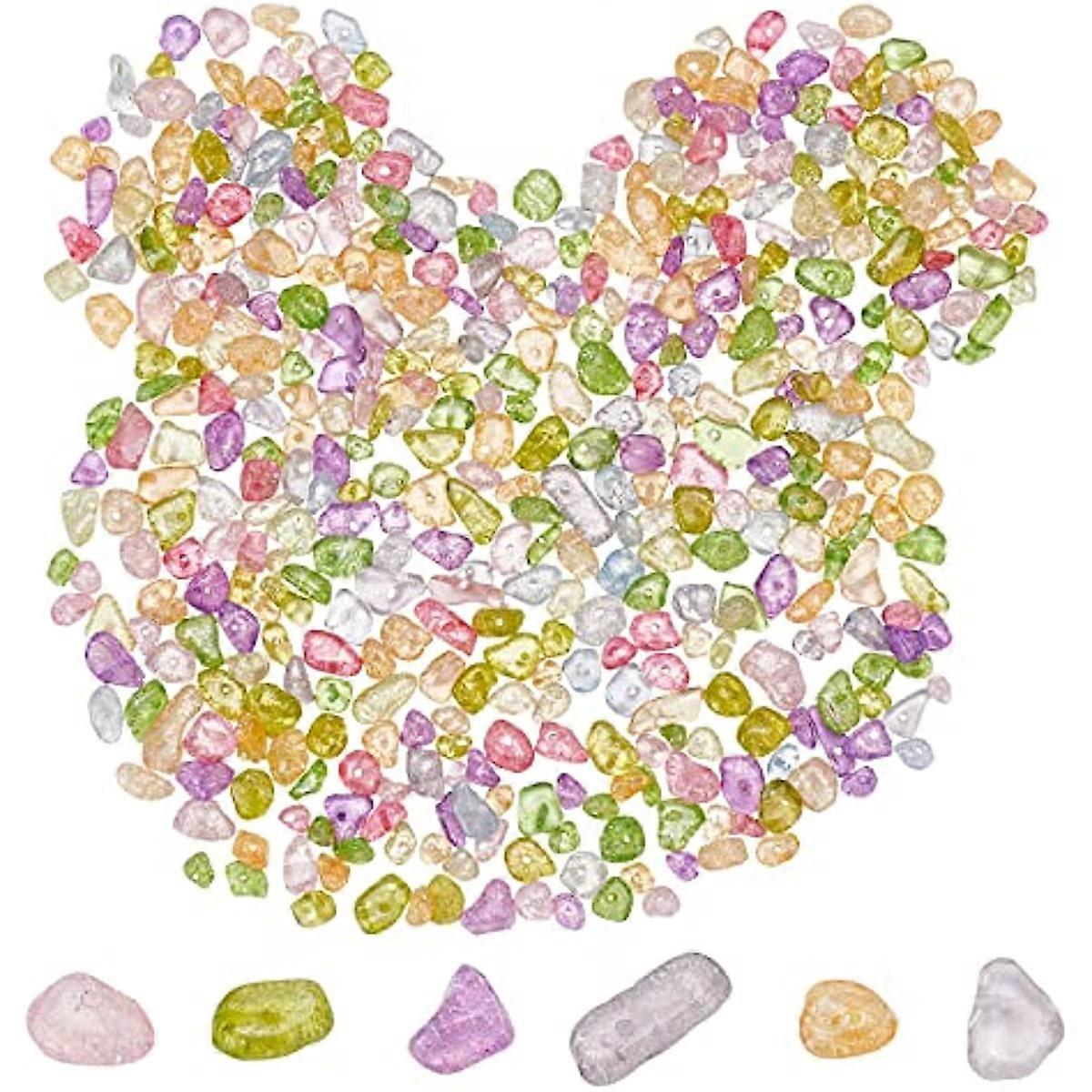 1 Box 400Pcs Synthetical Quartz Chip Beads Lapis Lazuli Chip Beads Irregular Chips Stone Natural Gemstone Beads with Holes for DIY Craft Earring Brace