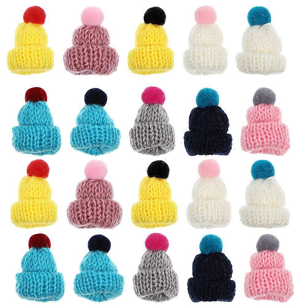 20Pcs Replaceable Tiny Hats Multi-function Miniature Hats Decorative Craft Hats Craft Supply