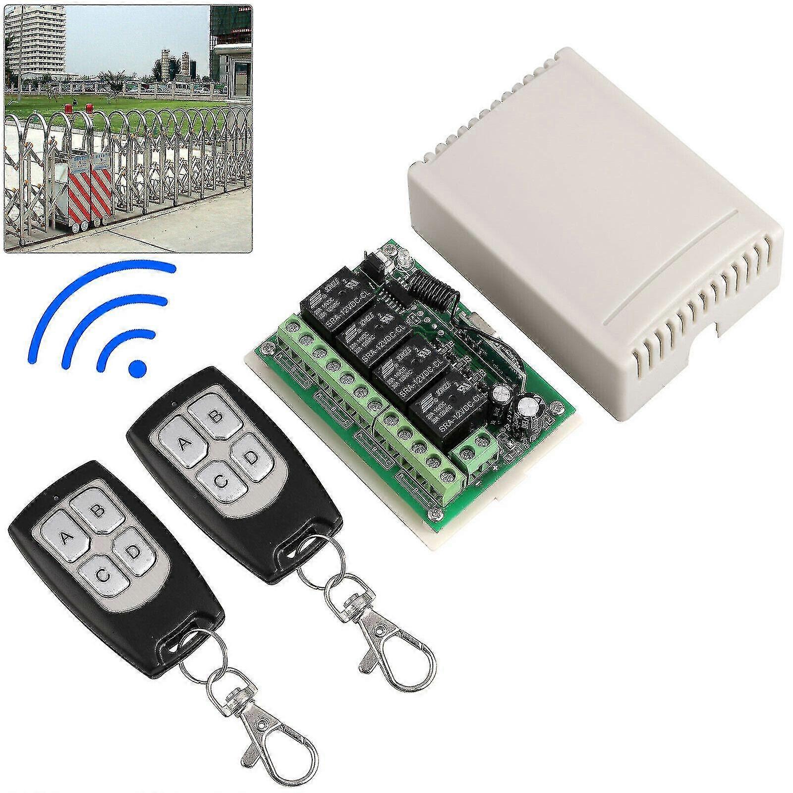 4ch Channel 443mhz Wireless Rf Remote Control Relay Switch With 2 Receiver