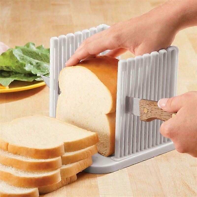 Adjustable Bread Slicer Home Bread Cutting Guide Plastic Bread Slicer Foldable Kitchen Baking Tool