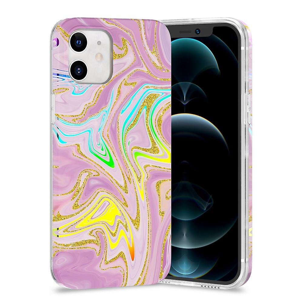 For Apple iPhone 12 Mini Shockproof TPU Watercolor Splash Protective Case Cover Motif 5