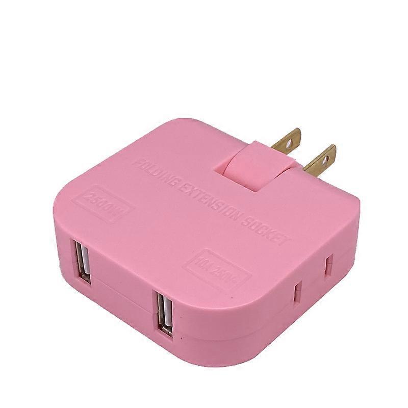 Mini Slim Wireless Plug Adapter with 2 USB Rotatable Outlets, US Converter, One in Four, Folding Extension Cord, Multi Outlet