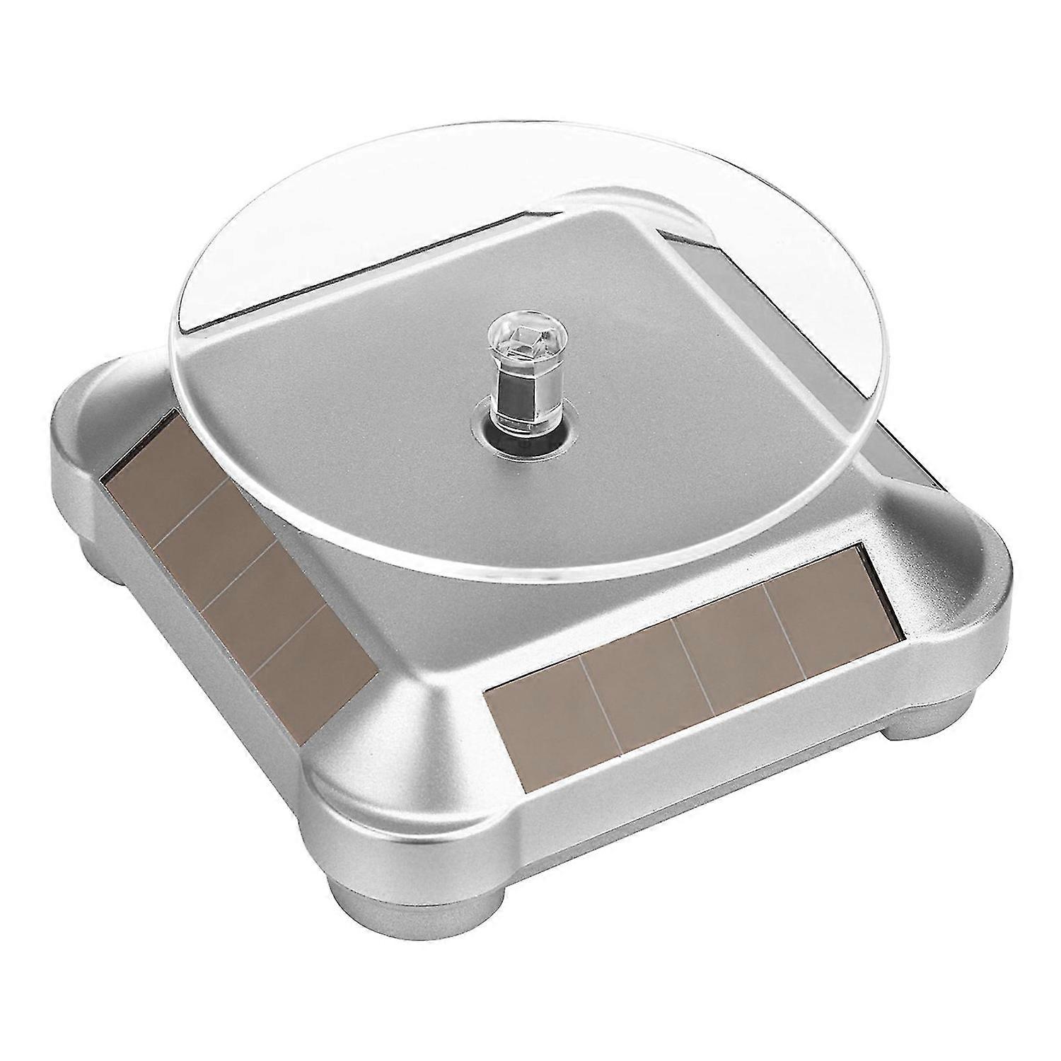 Solar Rotating Display Stand 360 Degrees Dual Use Stable Automatic Turntable for Showcase