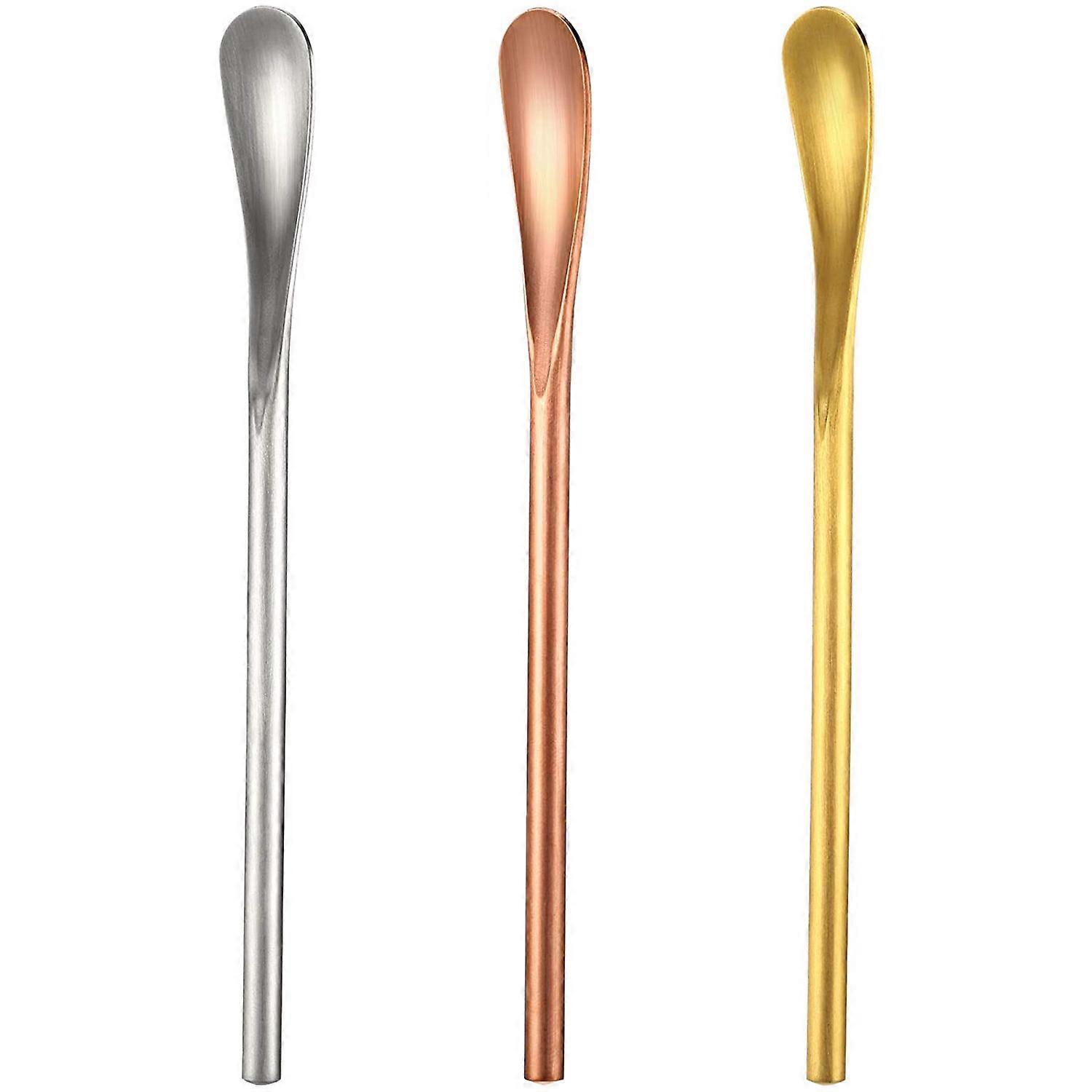 3包咖啡搅拌棒鸡尾酒茶匙饮料搅拌勺，带短手柄，适用于酒吧家庭办公室
