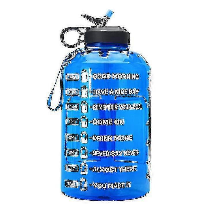 3.78l Large Water Bottle Hydration With Motivational Time Marker Reminder