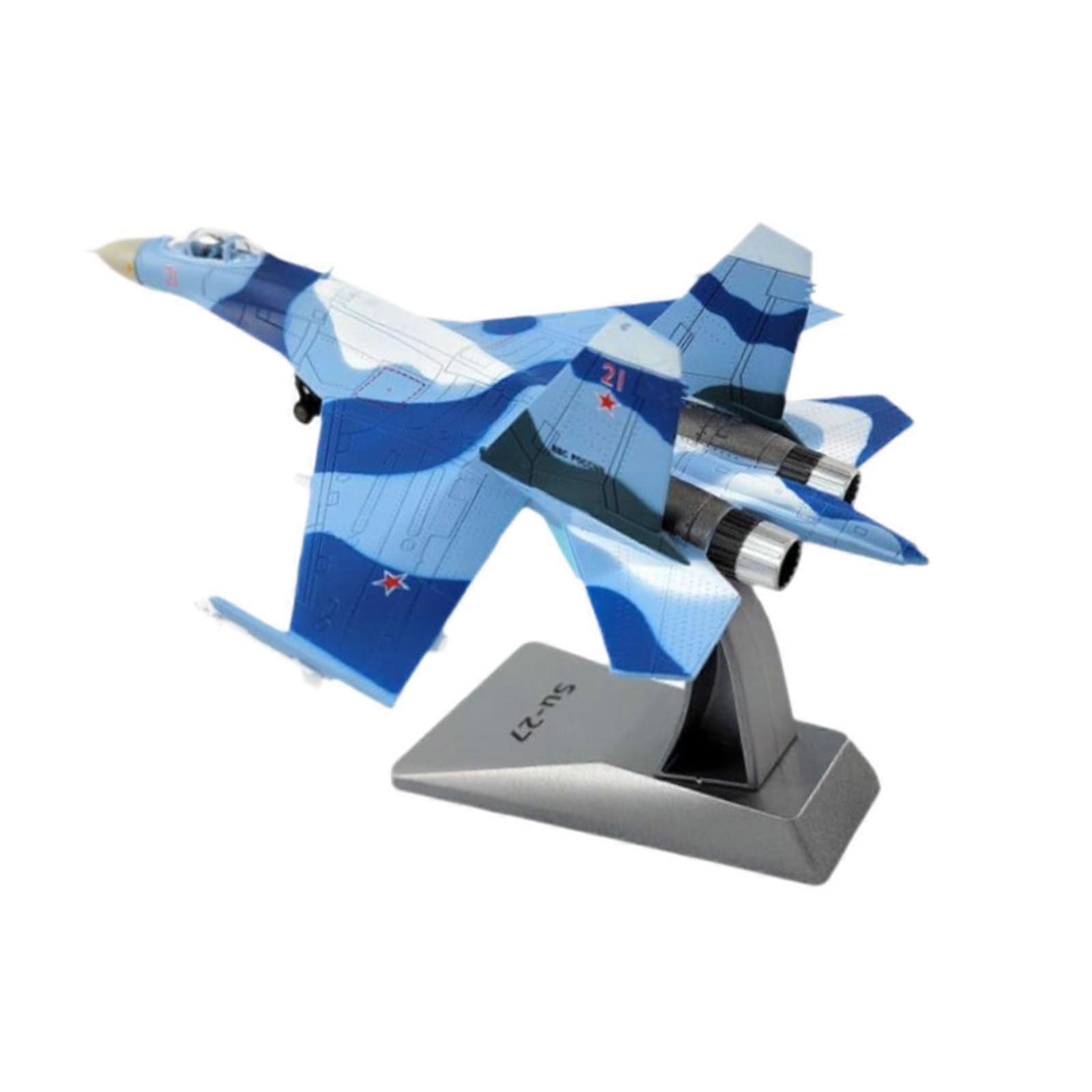 1:100 SU27 Airplane Fighter Aircraft Model with Display Stand for Table