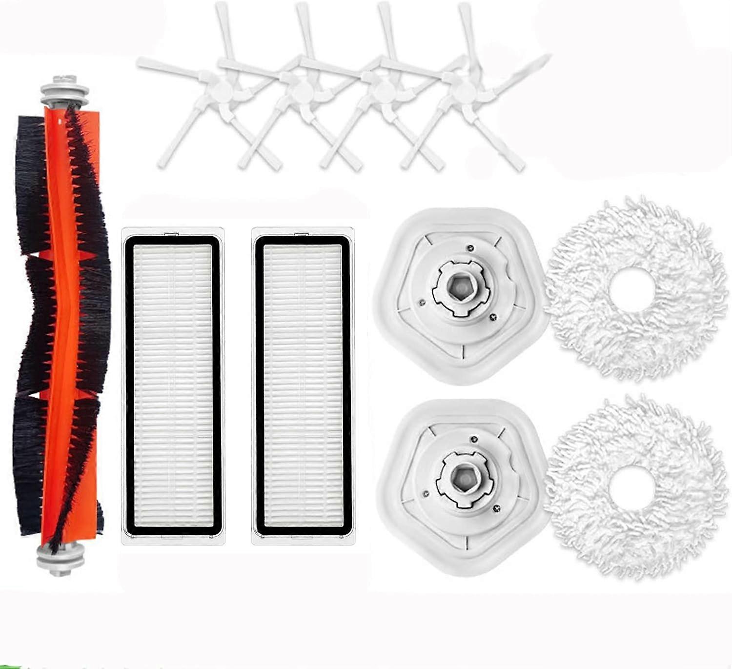 Compatible avec le kit daccessoires Dreame Bot W10/W10 Pro aspirateur, 1 brosse rotative + 2 filtres + 4 brosses inclines + 2 tampons nettoyants + 2 s